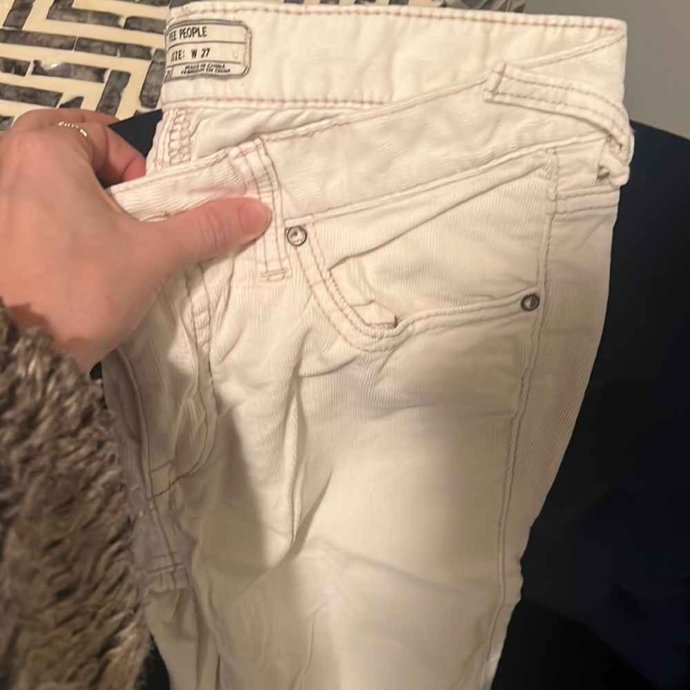 Free People Cream Corduroy Pants